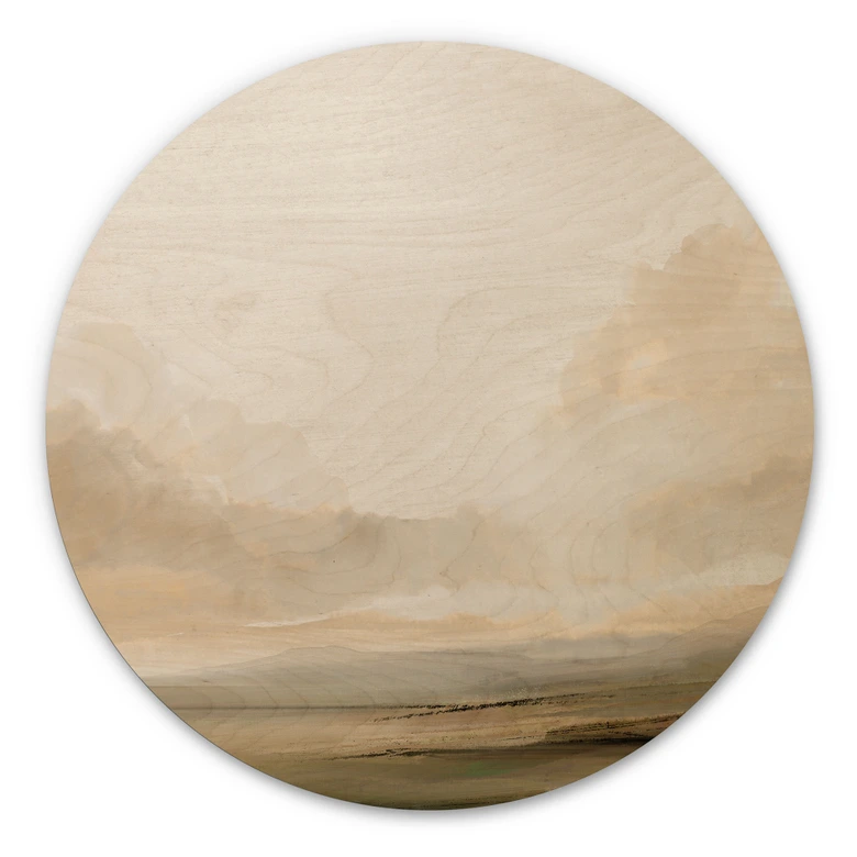 Holzbild Wolken am Himmel - Hobday - Rund 