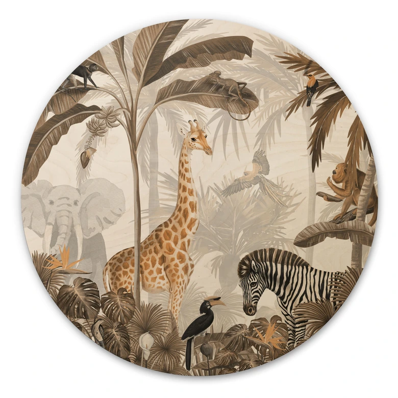 Wandcirkel Hout Kikki Belle - Jungle Jive 