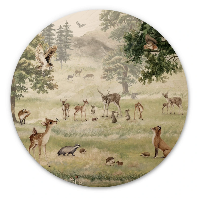 Wandcirkel Hout Kikki Belle - Fun in the Forest 