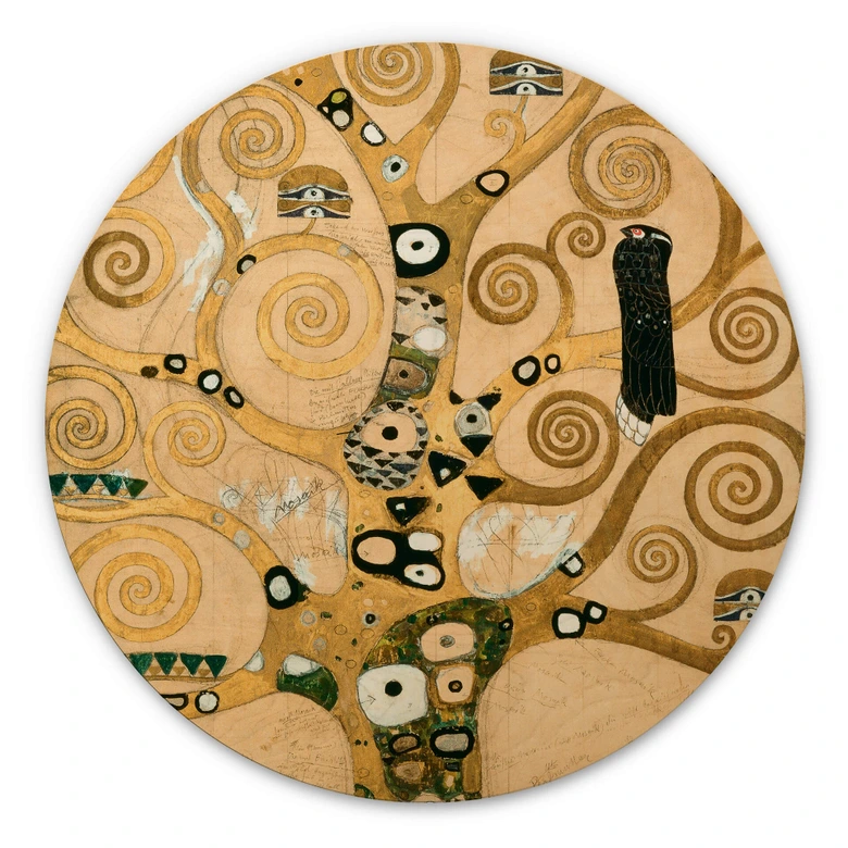 Billede af træ Klimt - Livets træ - Rundt 