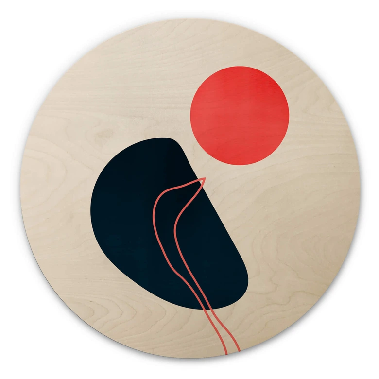 Holzbild Kubistika - Abstraktion - Rund 