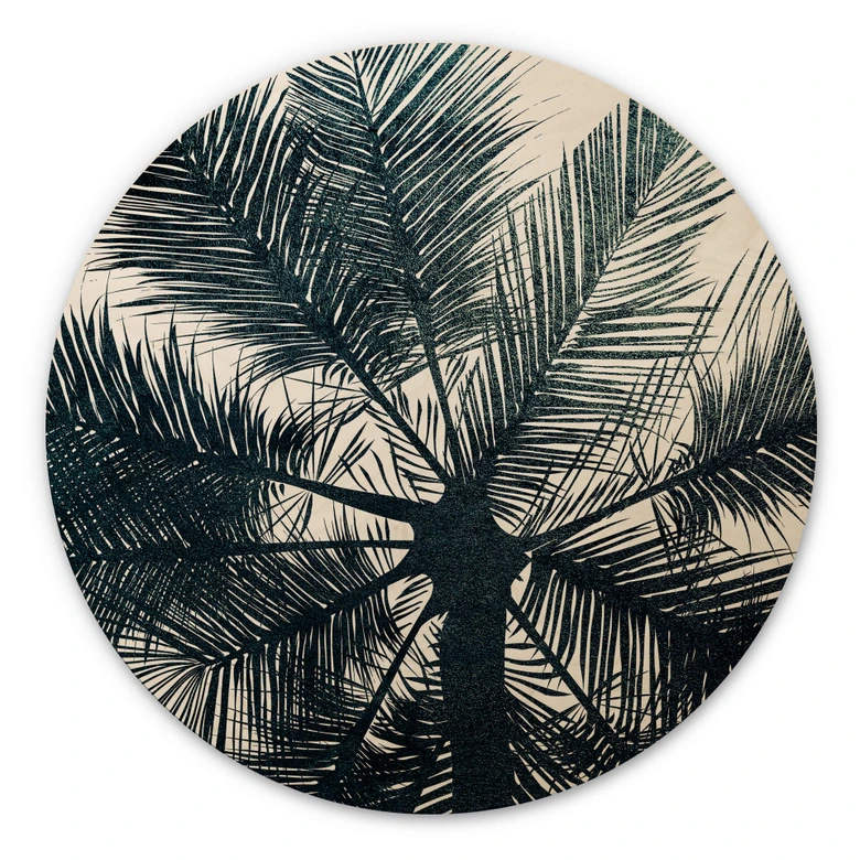 Holzbild Kubistika - California Dreaming - Rund 