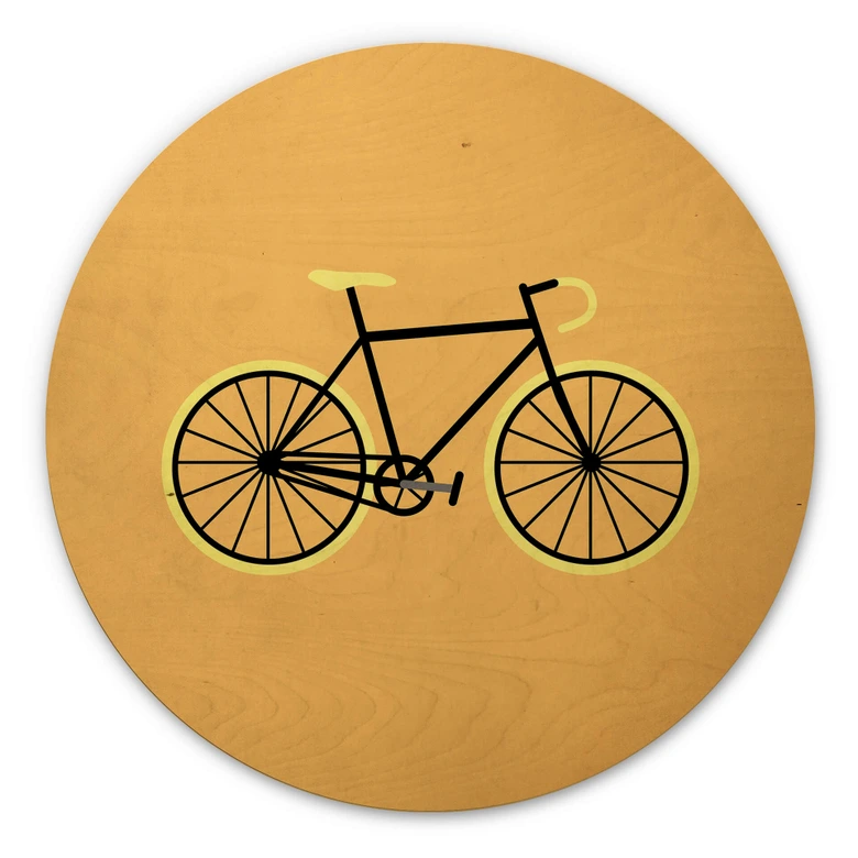 Cuadro de madera Kubistika - Bicycle Love - Redondo 