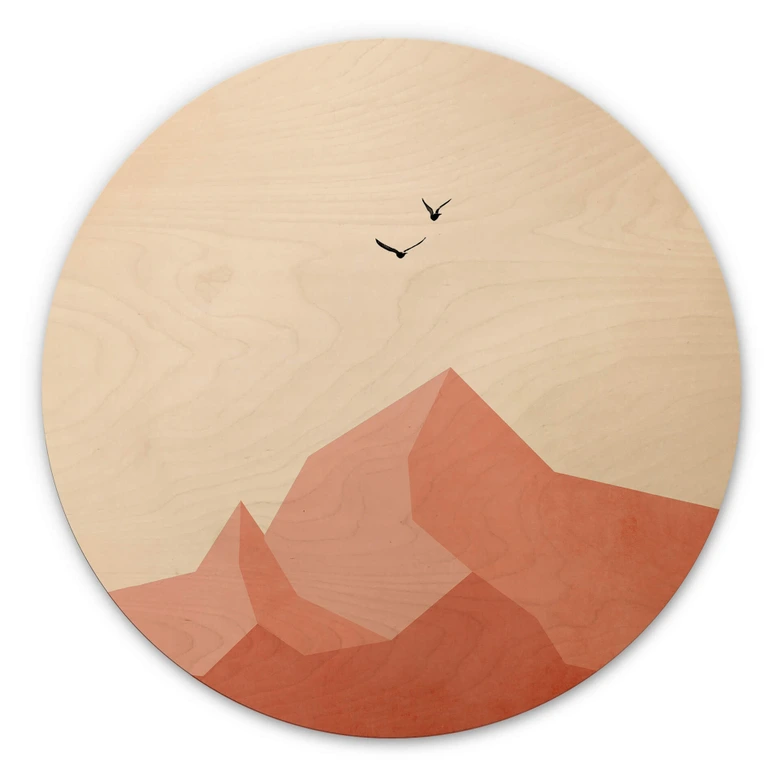 Cuadro de madera Kubistika - Zugspitze - Redondo 