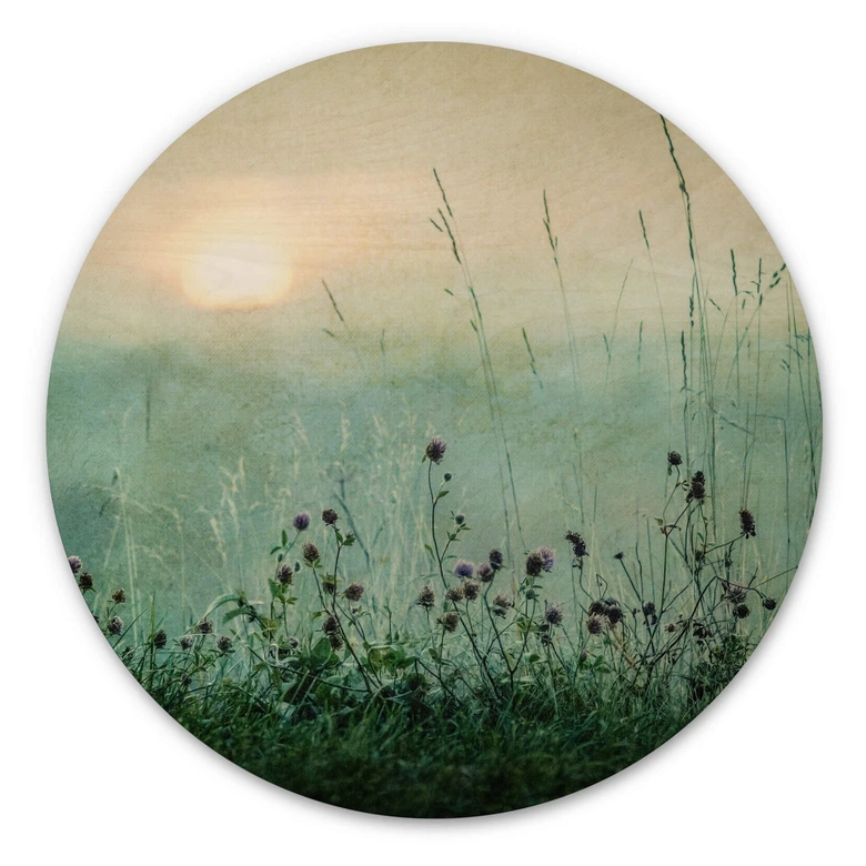Trätavla Duvklädd soluppgång rund - Kværnstrøm 