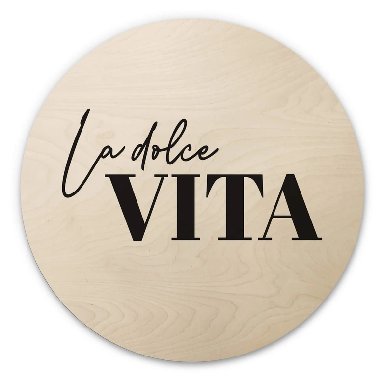 Wandcirkel Hout La Dolce Vita 