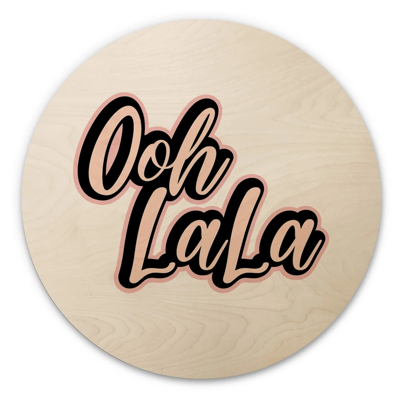 Væg cirkel træ Oh La La 