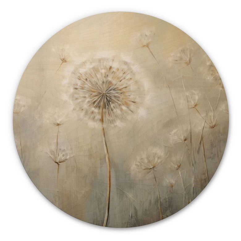 Holzbild Pusteblumen-Traum im Frühling - Paksoylu - Rund 