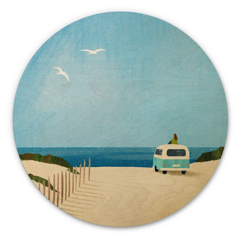 Holzbild Van Life - Urlaub am Meer - Rivers - Rund 