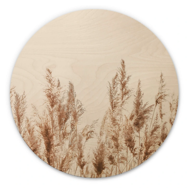 Holzbild Schilfgräser - Rund 