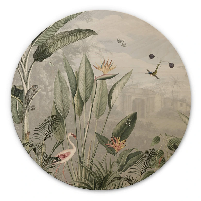 Obraz drewniany Sir Edward - Botanika - Okrągły 