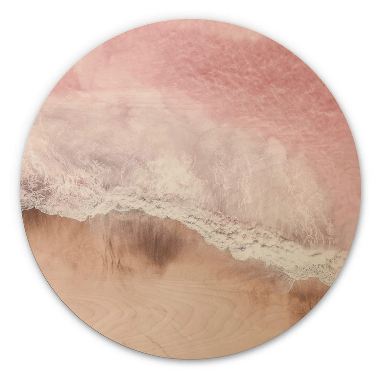 Holzbild Sisi & Seb - Pinkes Meer - Rund 