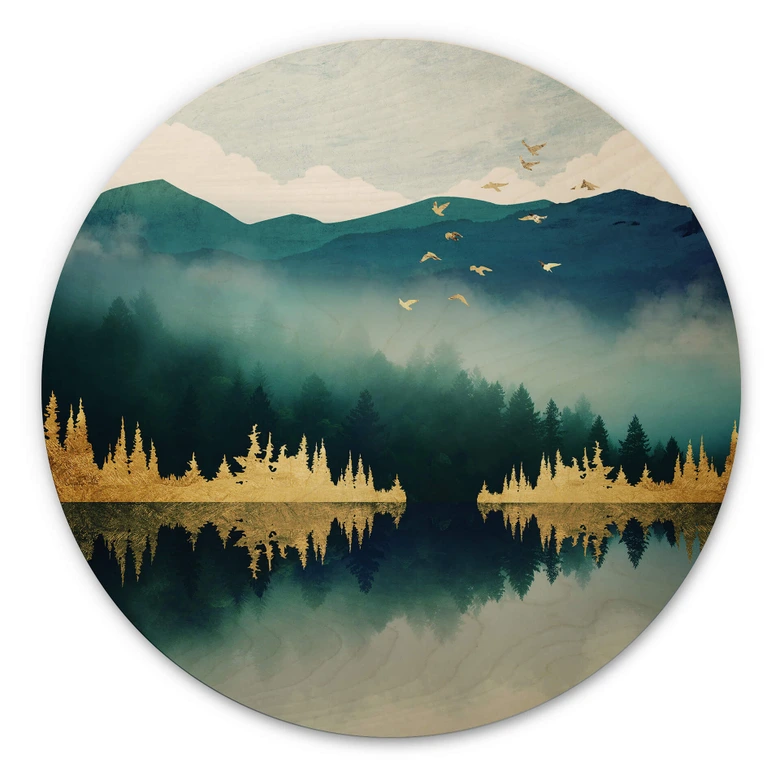 Wandcirkel Hout SpaceFrog Designs - Ochtendrust 