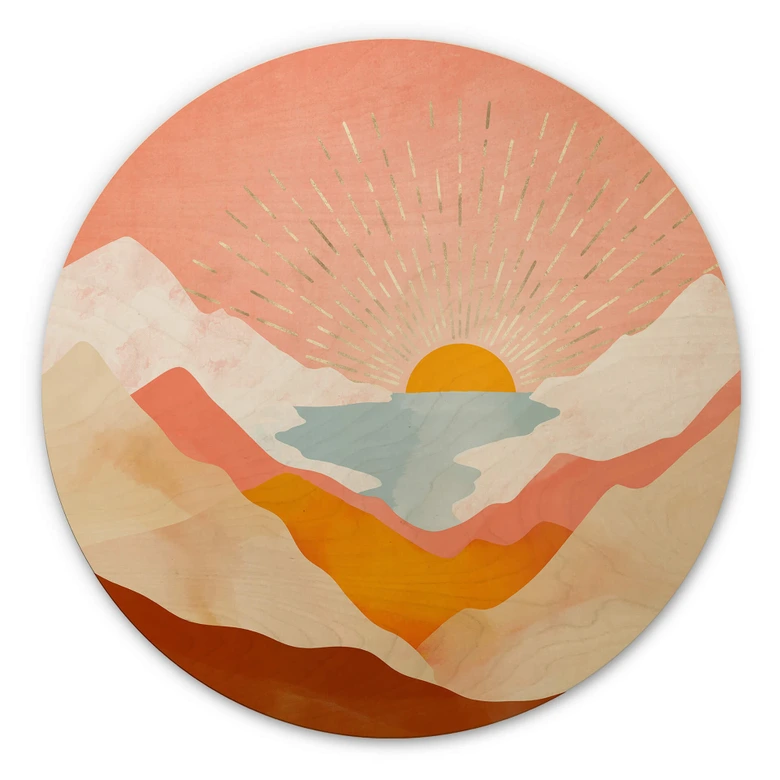 Holzbild SpaceFrog Designs - Sommertag - Rund 