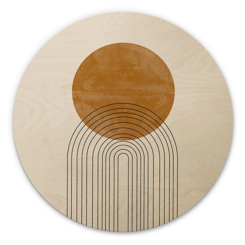 Holzbild The Miuus Studio - Abstract Flow - Rund 