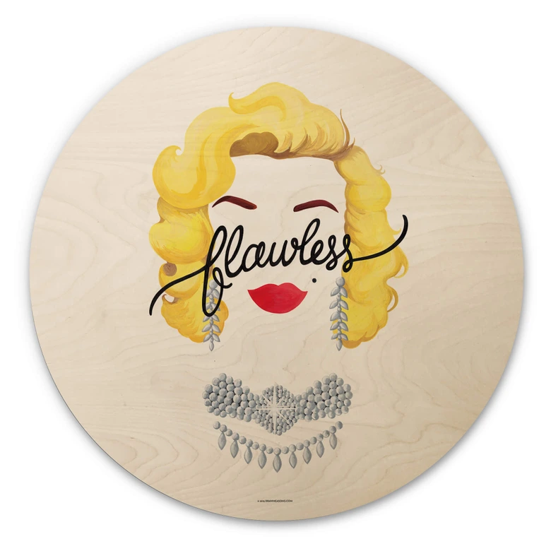 Holzbild Tohmé - Flawless Marilyn - Rund 