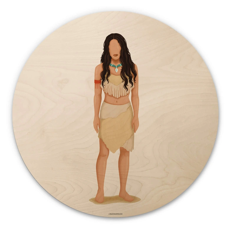Holzbild Tohmé - Pocahontas - Rund 