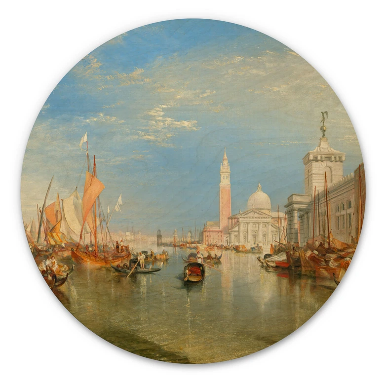 Holzbild Turner - Venedig, Dogana und S. Giorgio Maggiore - Rund 