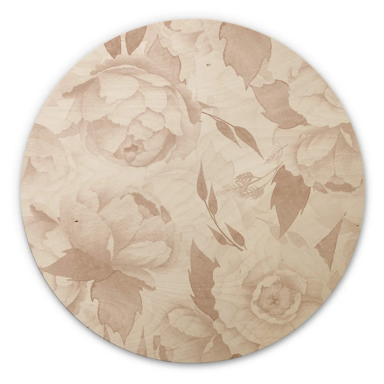 Tableau sur bois UN Designs - Pastel vintage - Rond 