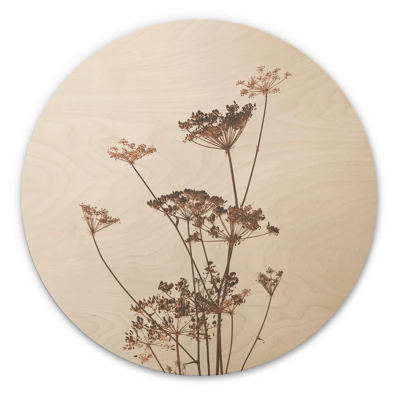 Stampa su legno - Erba tondo 