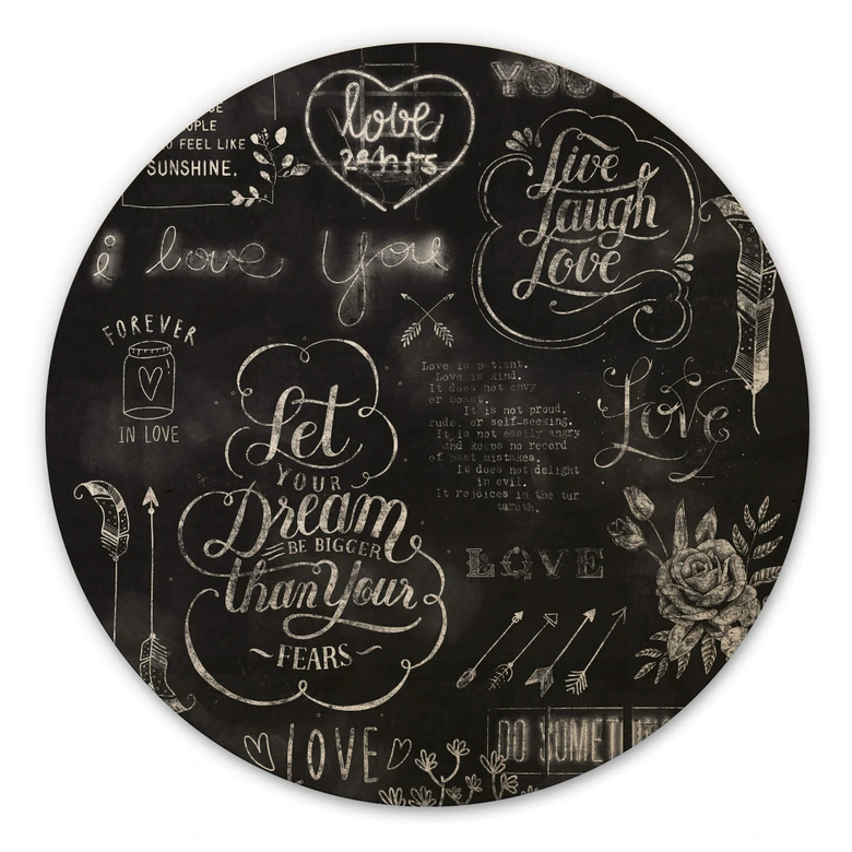 Holzbild World of good feelings - Rund 