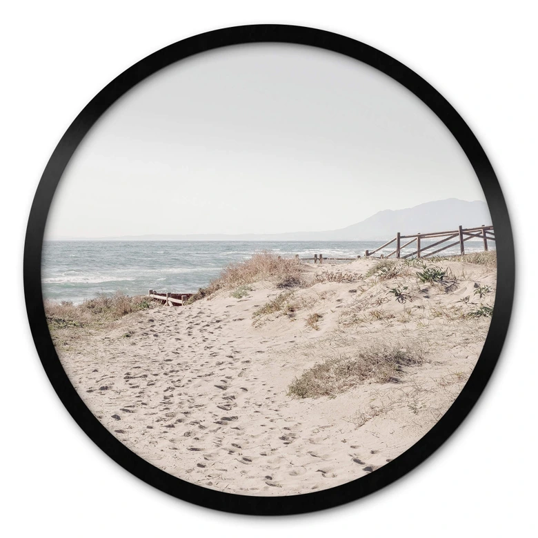 Poster 1X Studio - Strandaufgang an den Dünen - Rund 