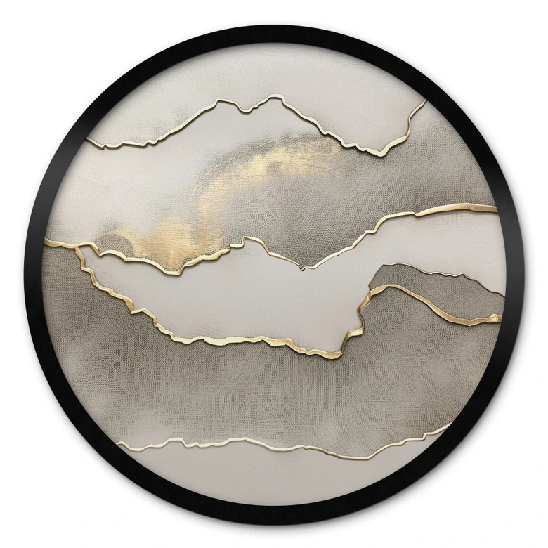 Poster Abstract landschap met metallic kleuren - Alma 