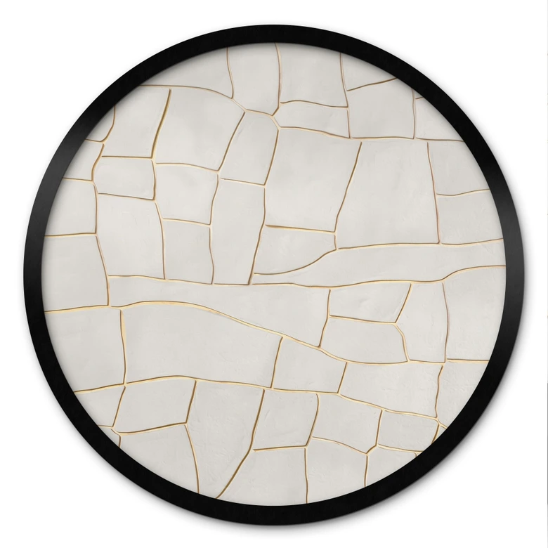 Poster Motif de déchirure abstrait beige - Alma - Rond 
