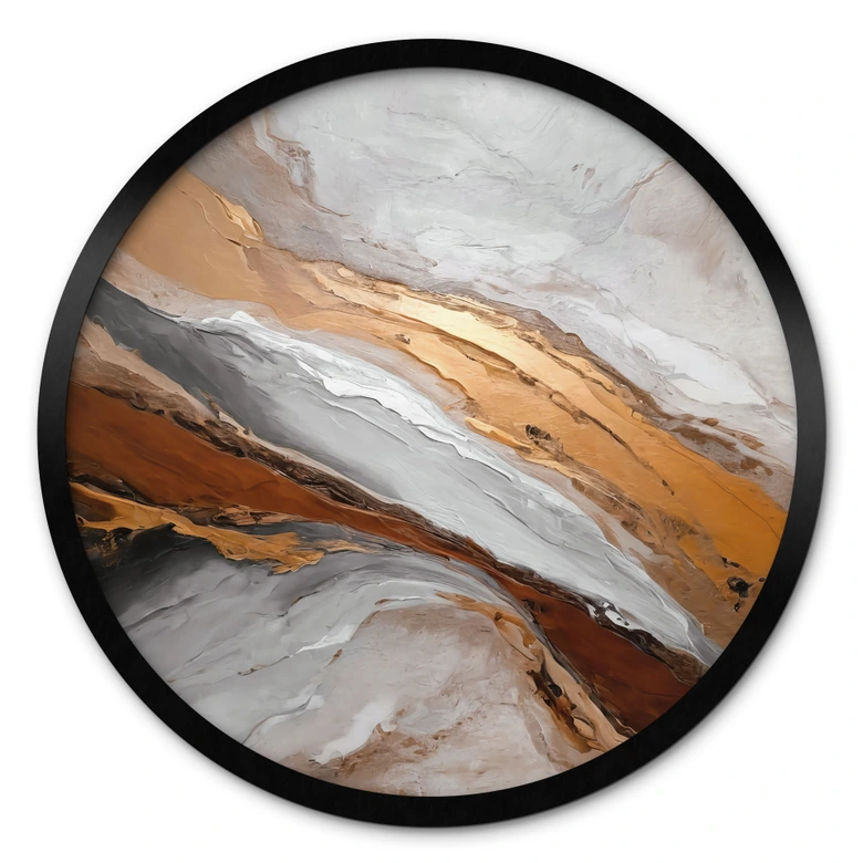 Poster Himmel und Erde in fließenden Farben - Alpenglow Workshop - Rund 