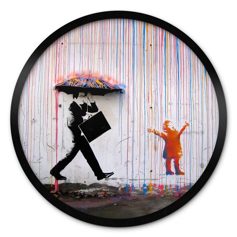 Poster Banksy - Coloured Rain - Rund 