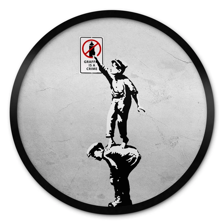 Póster Banksy - El graffiti es un delito - Redondo 