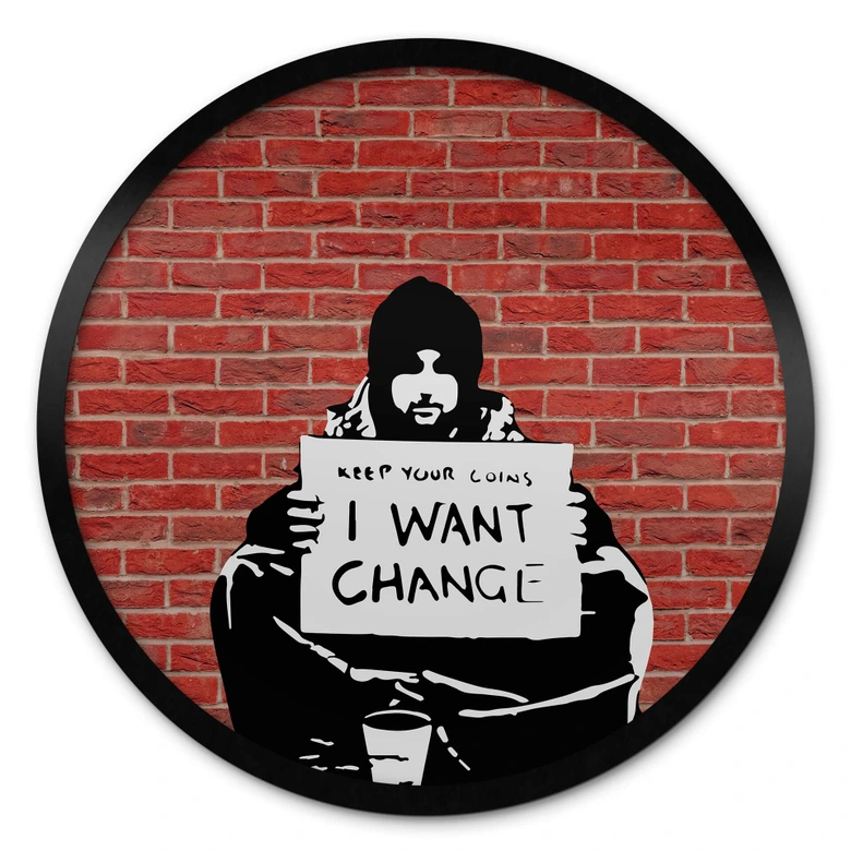 Poster Banksy - Keep Coins - Rund 