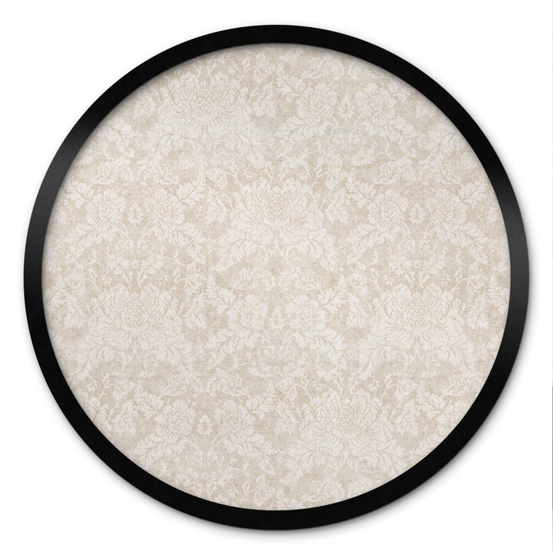 Poster flowers Ivory in baroque look - Bloomery Decor - Round 