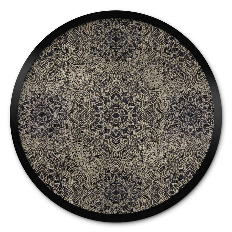 Poster Mandala Boho Antikgold - Bloomery Decor - Rund 