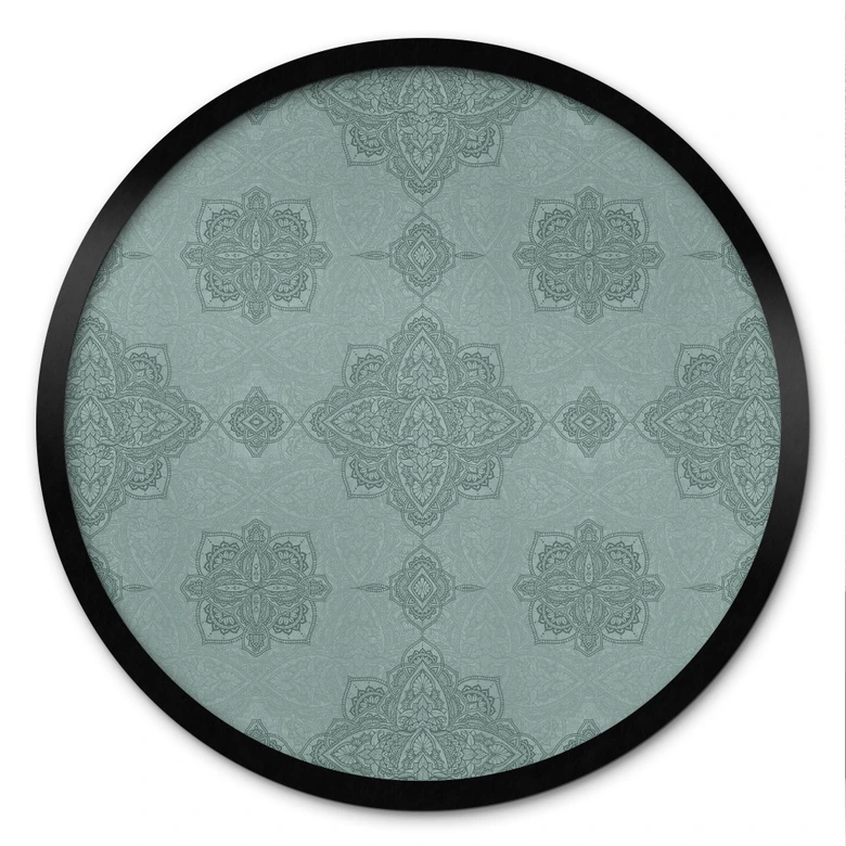 Poster Mandala-Muster Marrakesch Grün - Bloomery Decor - Rund 