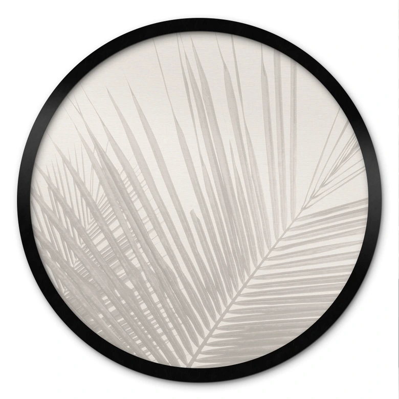 Poster Palmenblätter in Leinenoptik - Bloomery Decor - Rund 