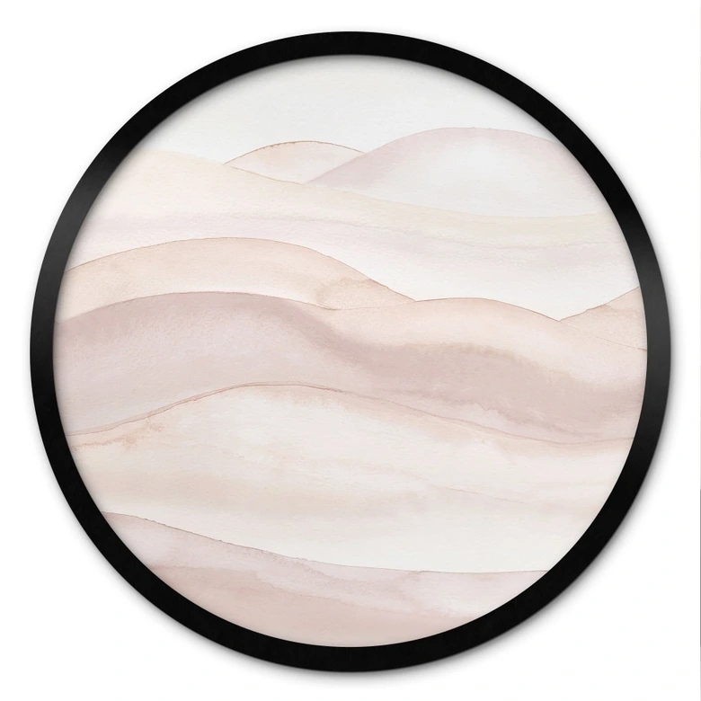 Poster Sanfte Hügel in Aquarell - Bloomery Decor - Rund 