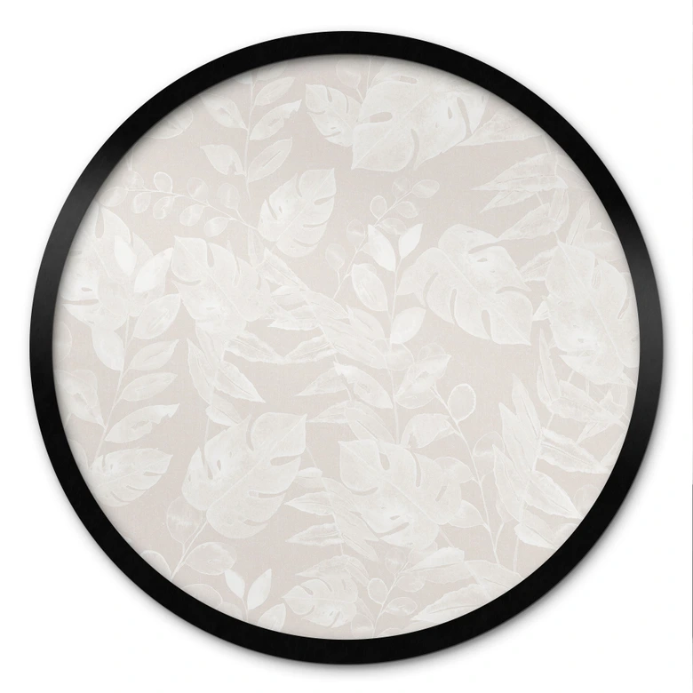 Poster Tropische Blätter Beige - Bloomery Decor - Rund 