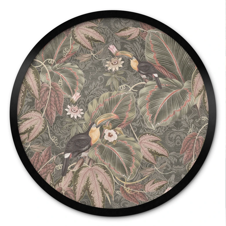 Poster Tukan im Tropenwald - Bloomery Decor - Rund 