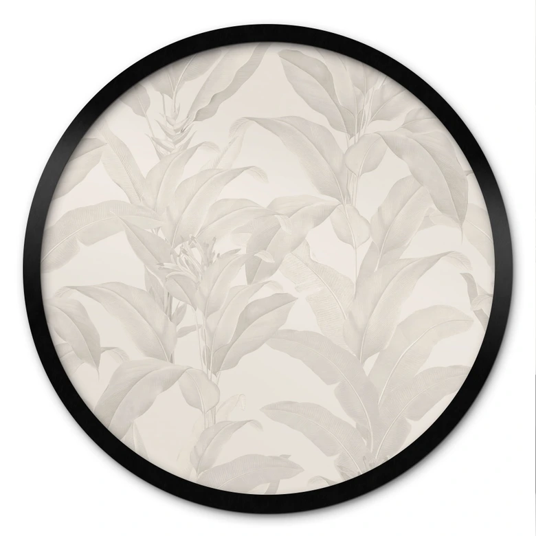 Plakat Urban Jungle Tropical Leaves Cream - Bloomery Decor - Rund 
