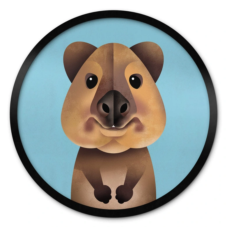 Poster Quokka - Barnposter rund - Braun 
