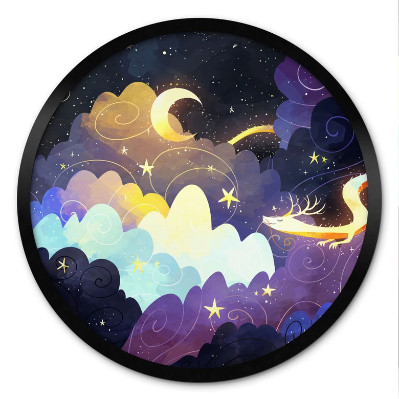 Poster Kite flight through starry clouds - DigitalArtsi - Round 