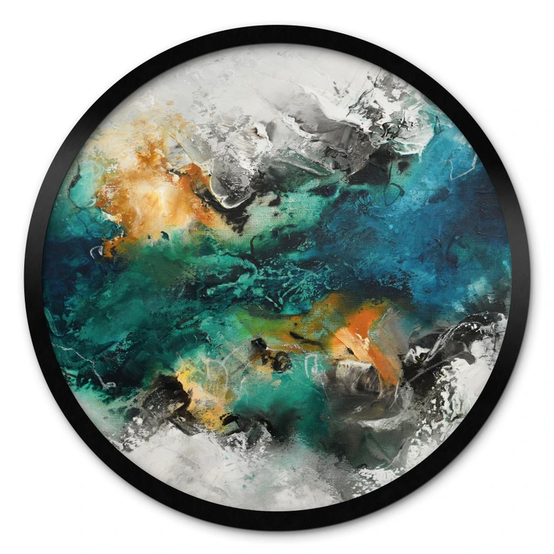 Poster Farbnebel abstrakt - Fedrau - Rund 