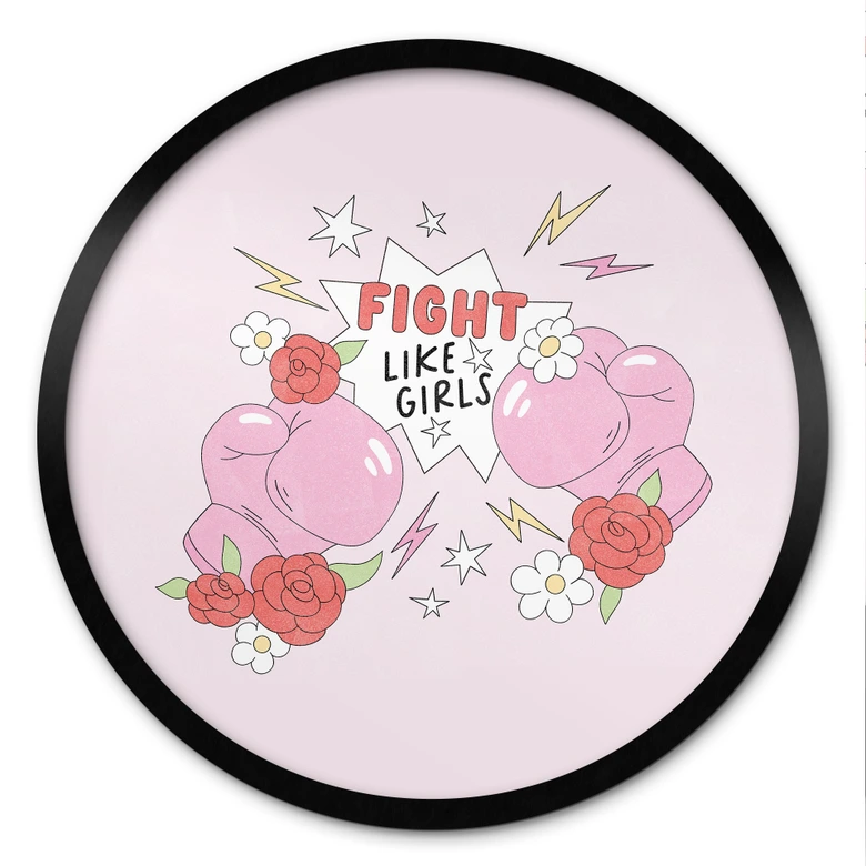 Poster Fight Like Girls - Feminist Power - Rund 