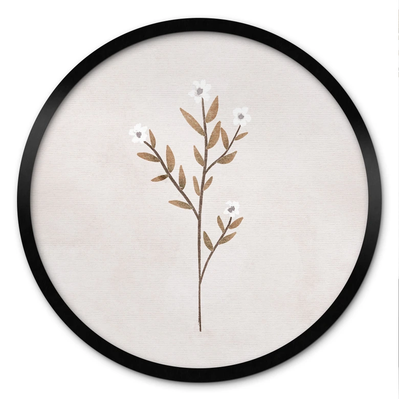 Poster Blumen Illustration - Vergissmeinnicht - Goed Blauw - Rund 