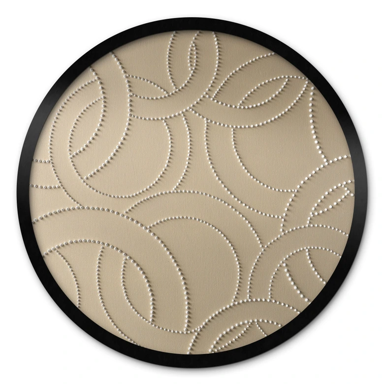 Poster Abstrakte Ringe beige - Grande - Rund 