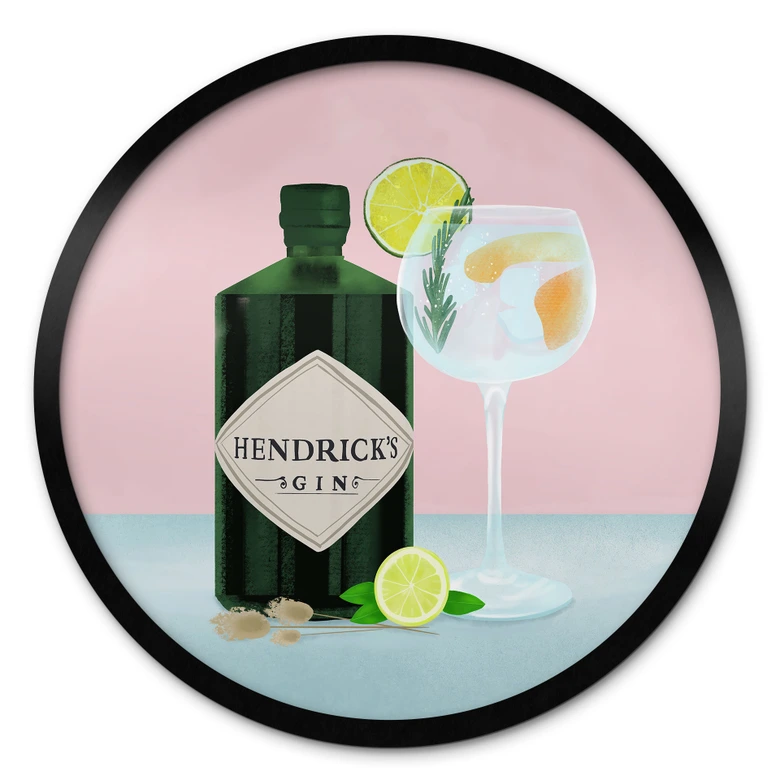 Poster Gin Tonic Cocktail - Lizde - Rund 