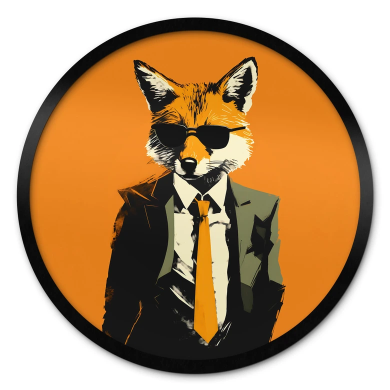 Poster Cool räv i kostym - Magnusson - Rund 