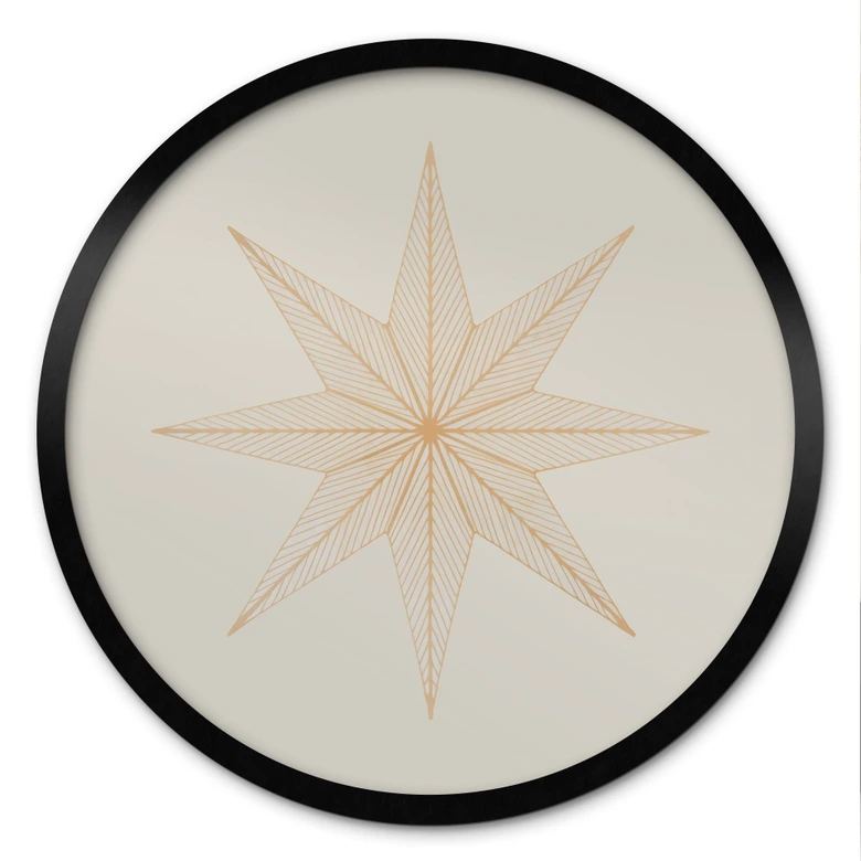 Poster Geometrische gouden ster - Magnusson - Rond 