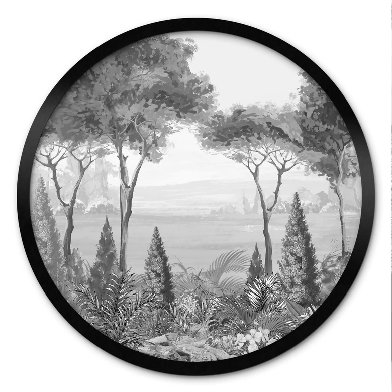 Poster Idyllische Pflanzenlandschaft - Ms Tiff - Rund 